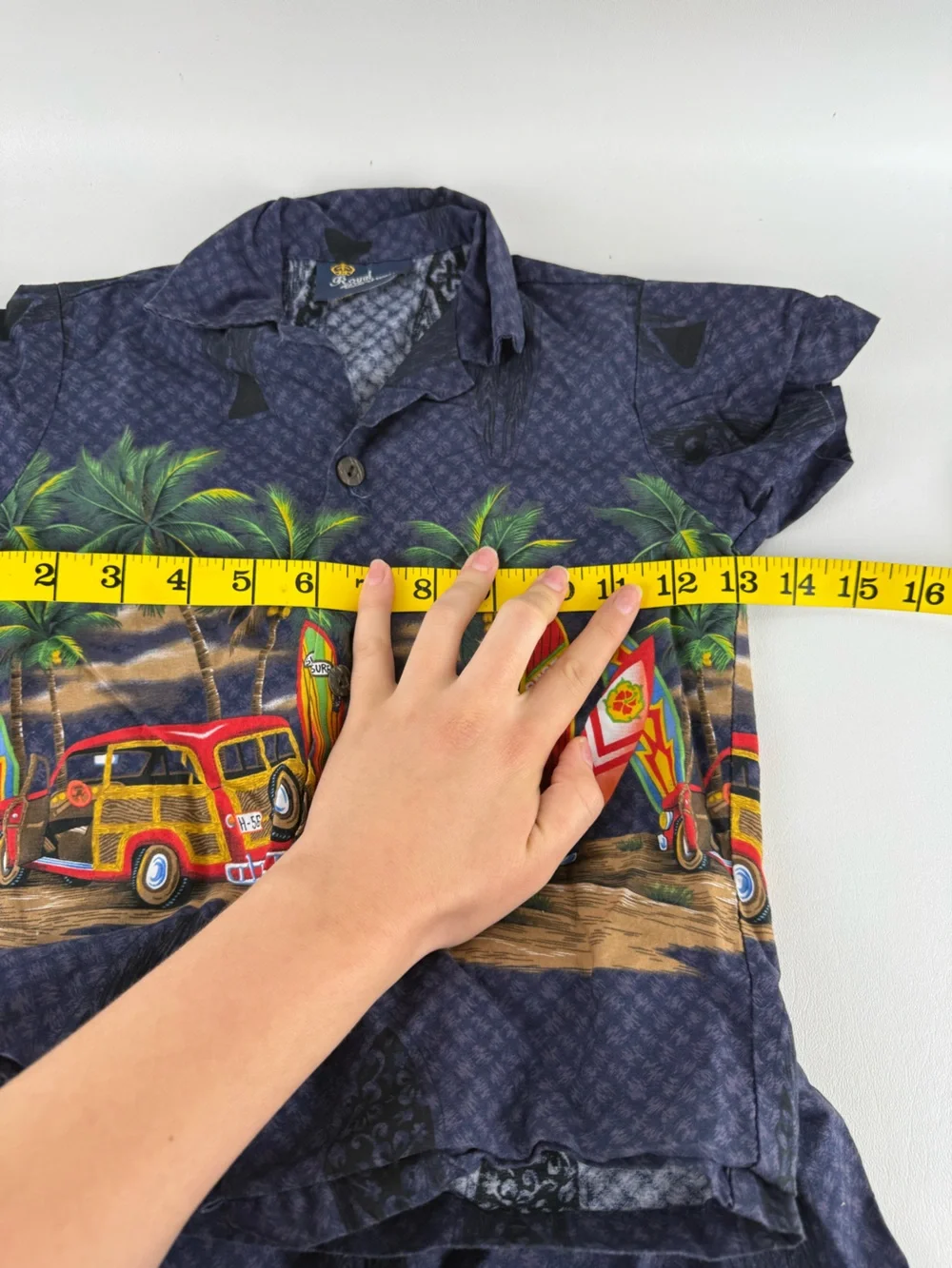 Vintage Royal Creations Made in Hawaii Kids Hawaiian Shirt Shorts Set Woodie Car
